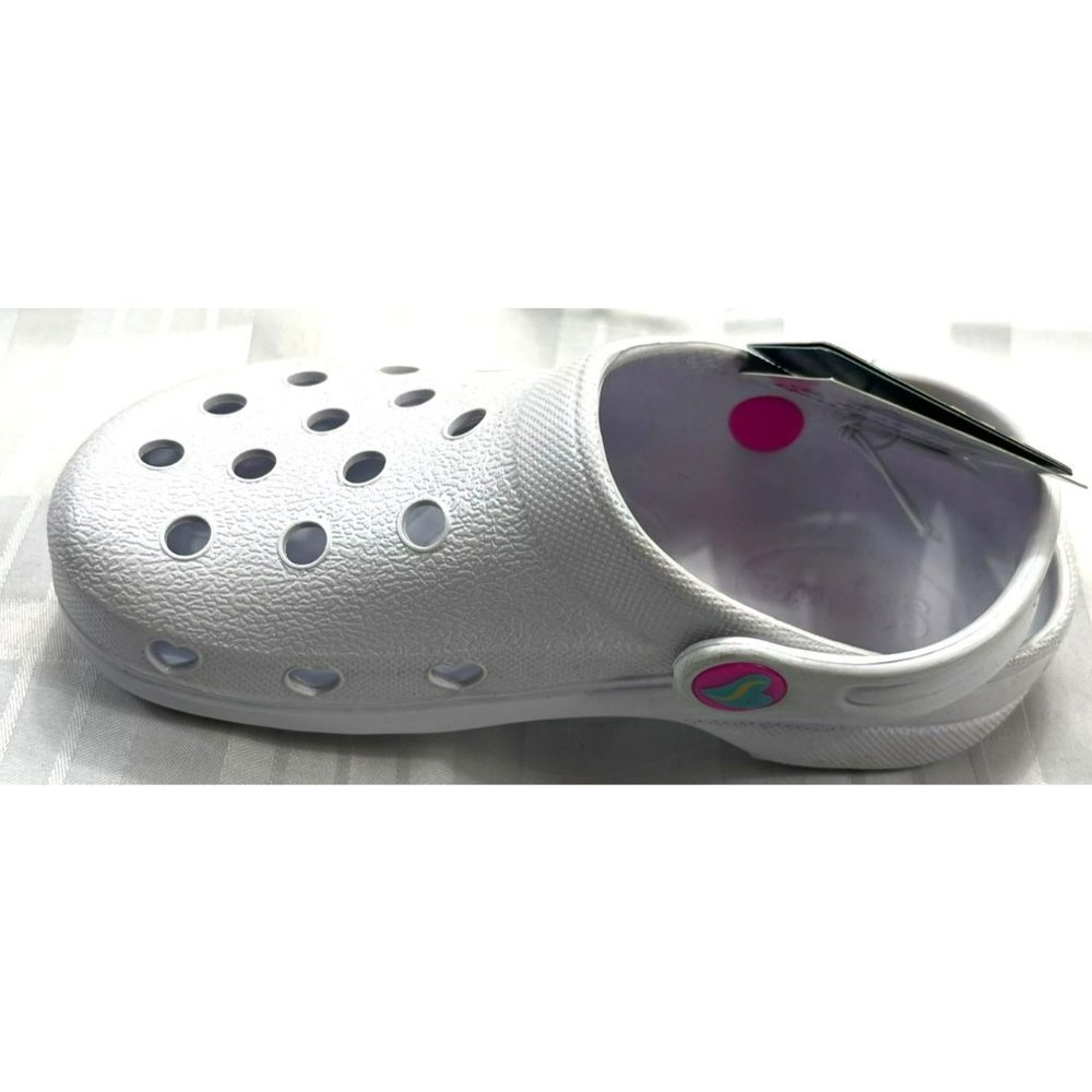 Skechers Youth Girls Heart Charmer Clogs, color white, size 12 - Picture 6 of 10